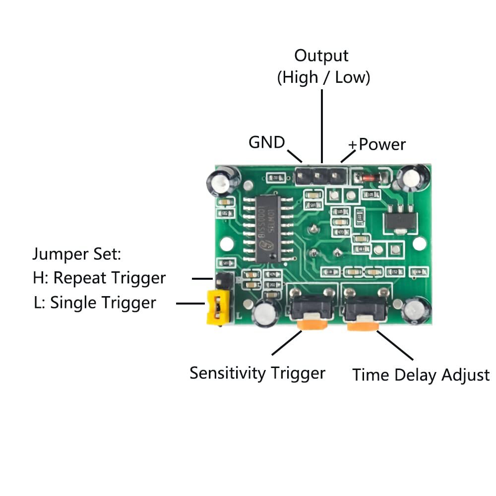 10 PCS HC-SR501 PIR Module Pyroelectric Infrared Motion Sensor Module Detecto...
