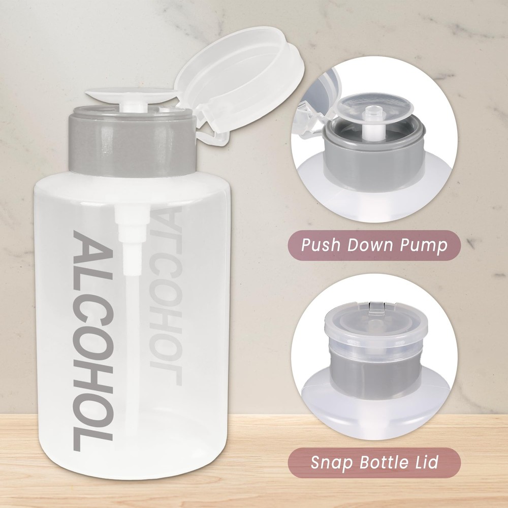9oz Gray with Word Imprint Push Down Pump Dispenser Empty Refillerable Bottle...