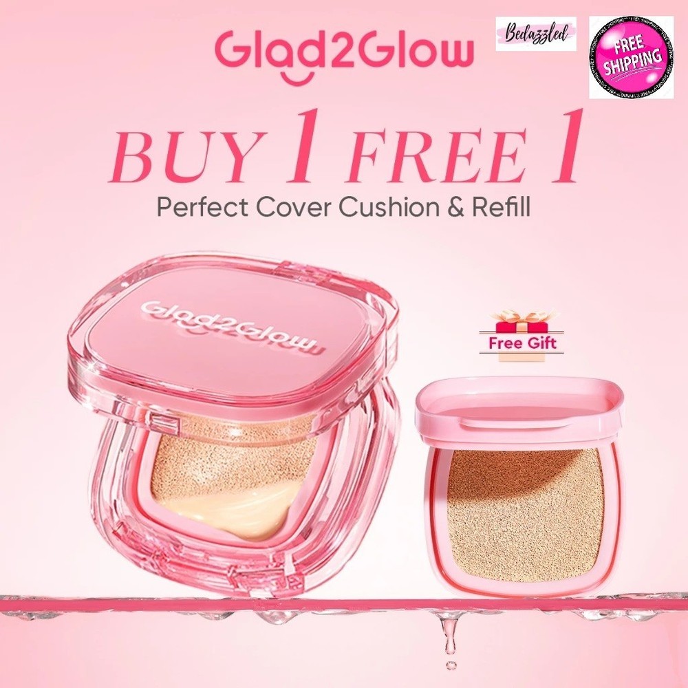 Glad2Glow Perfect Cover Cushion Foundation Full Coverage-FREE 1 REFILL