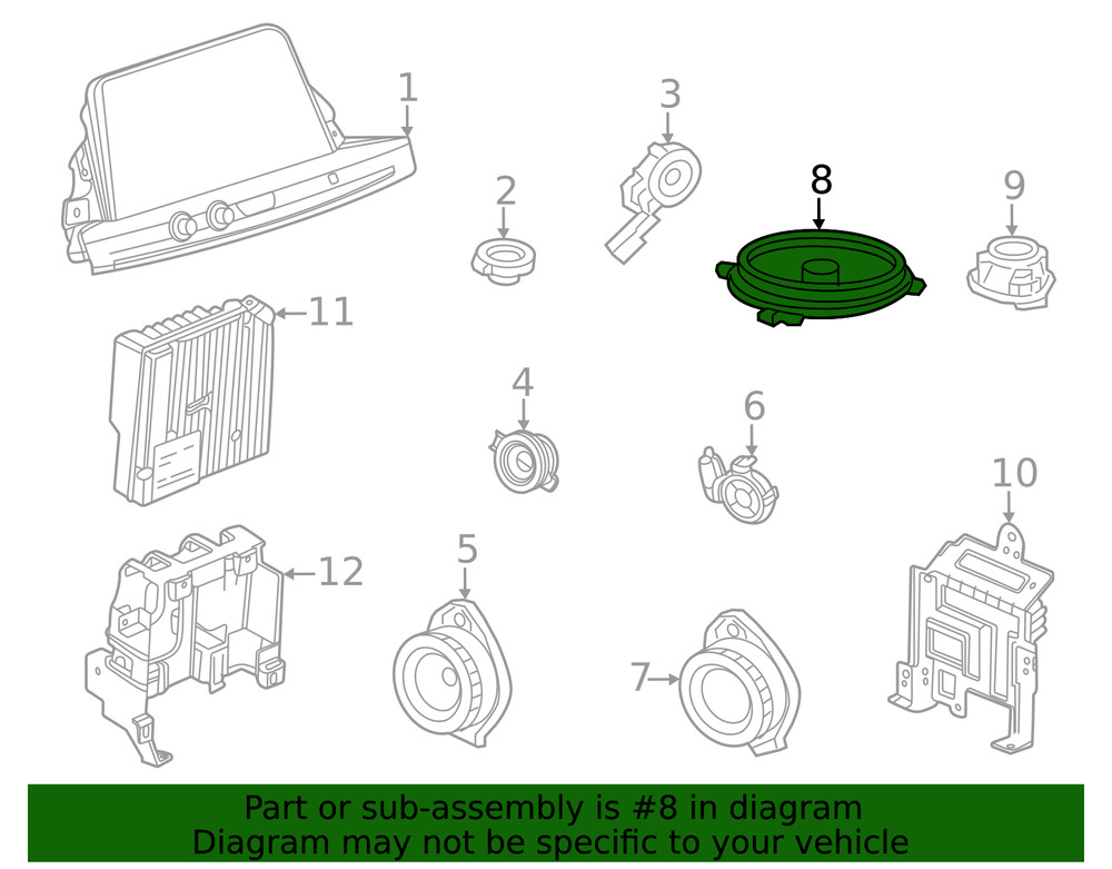 Genuine GM Pkg Tray Speaker 84865717