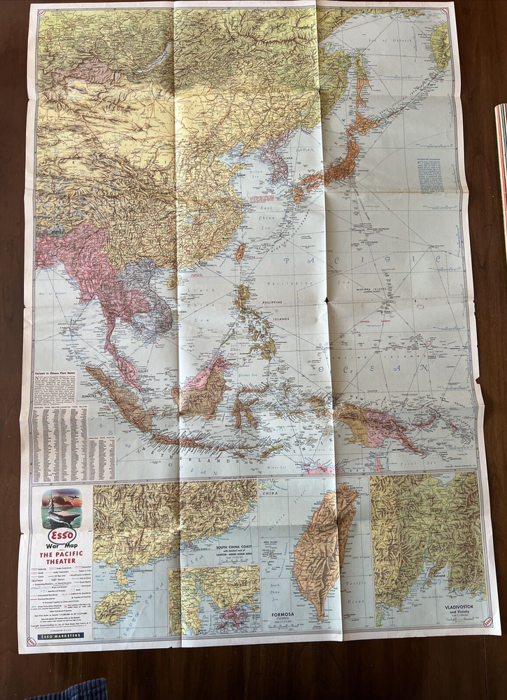 Esso War Map III Featuring The Pacific Theater