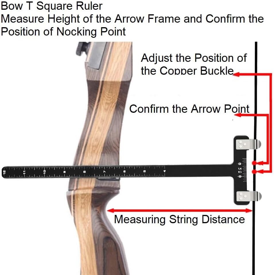 Archery Bow String Nocking PointAs Set with T Square Ruler Nocking Buckle Pliers