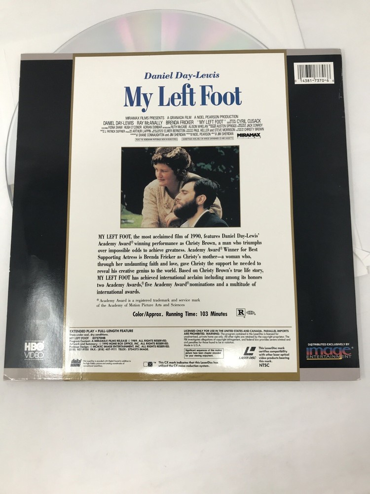My Left Foot Extended Play LaserDisc Daniel Day-Lewis