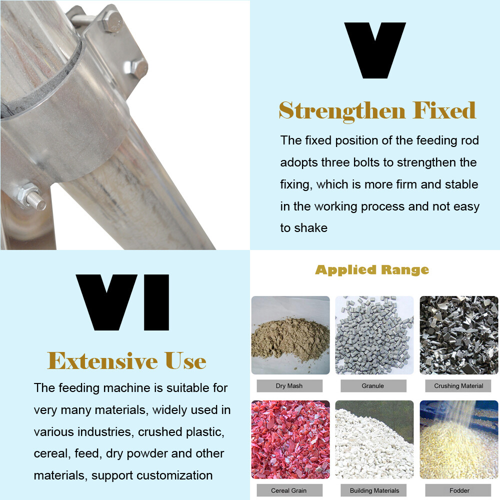 Spring Granule Conveying Feeder 220V Screw Loader Hopper Feeding Machine