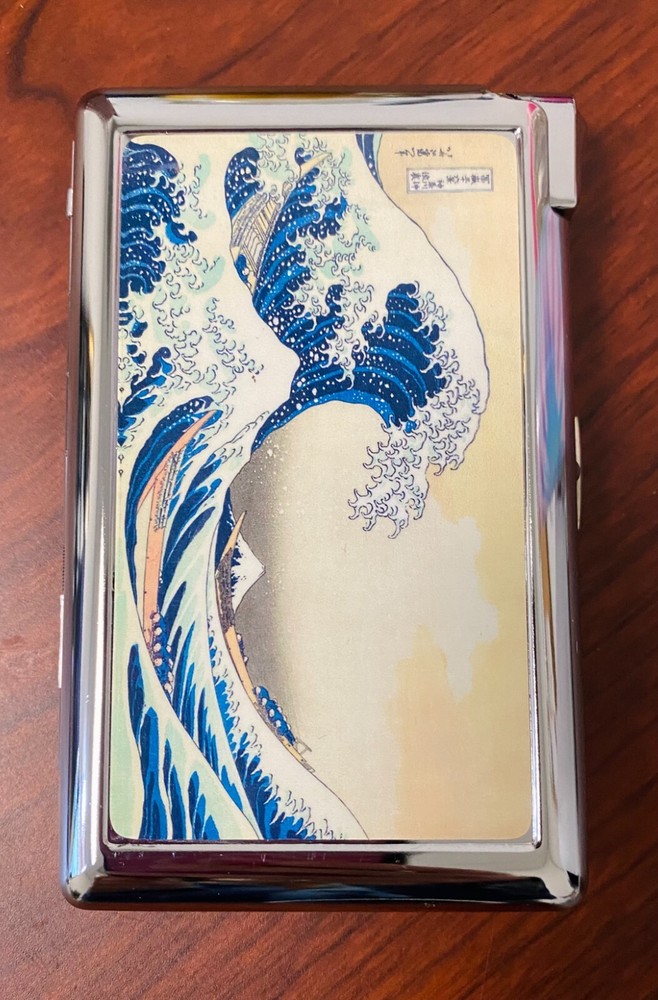 Wave Art Cigarette Case with lighter ID Holder Wallet