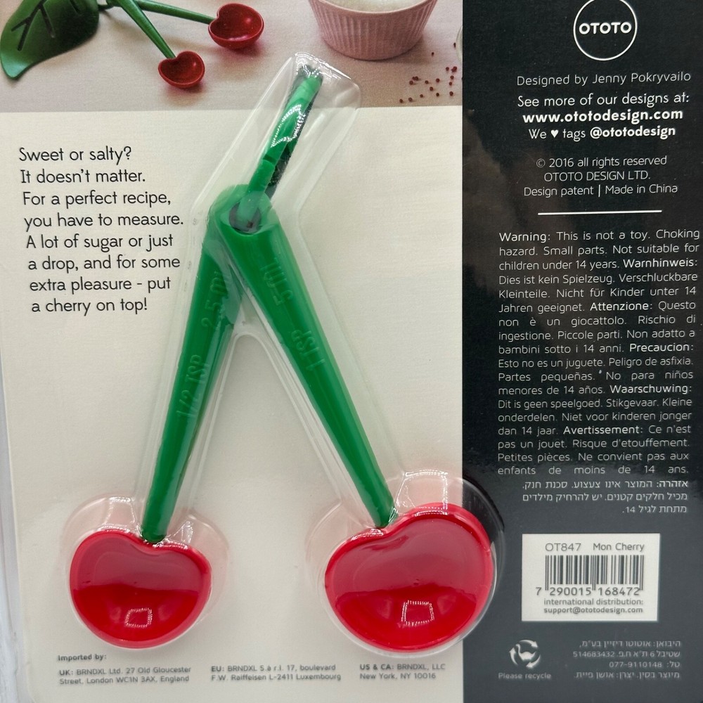 OTOTO Mon Cherry Measuring Spoons and Egg Separator ~ GREAT GIFT ~ NWT