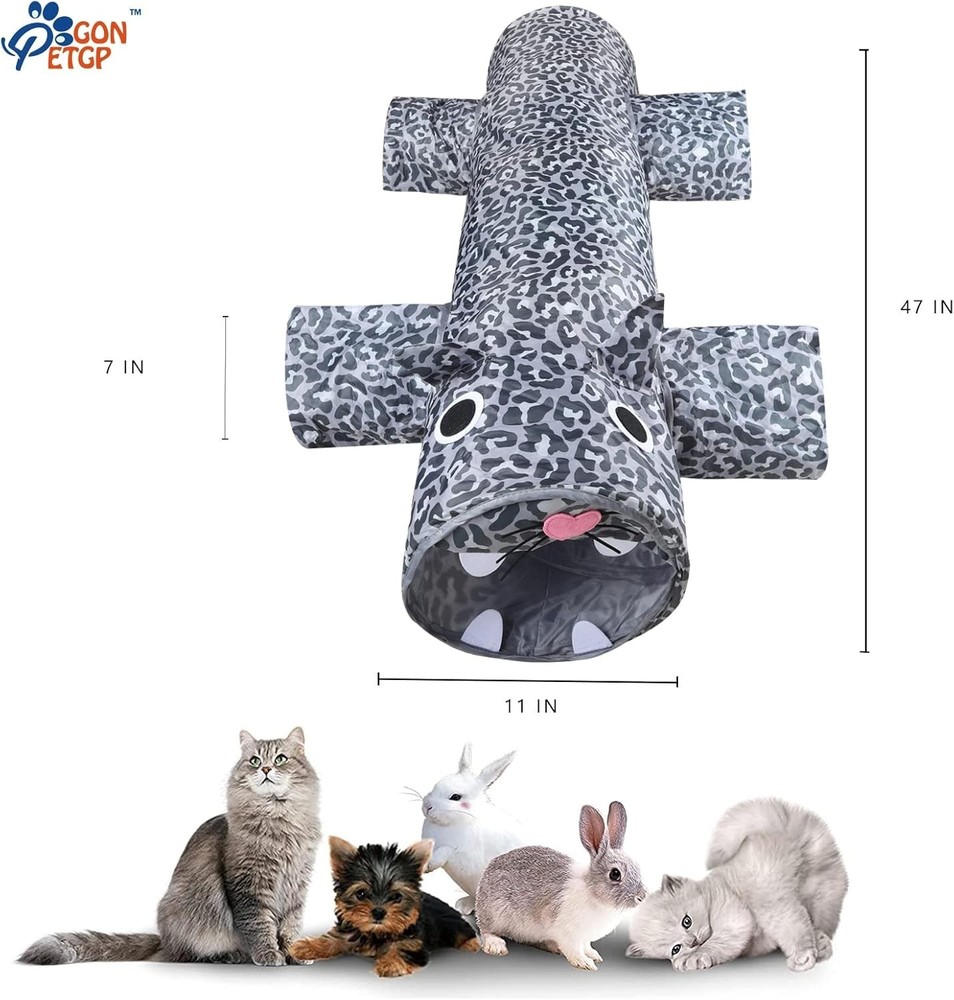 47-Inch Large Cat Tunnel for Small Pets - Durable, Foldable & Fun to Explore