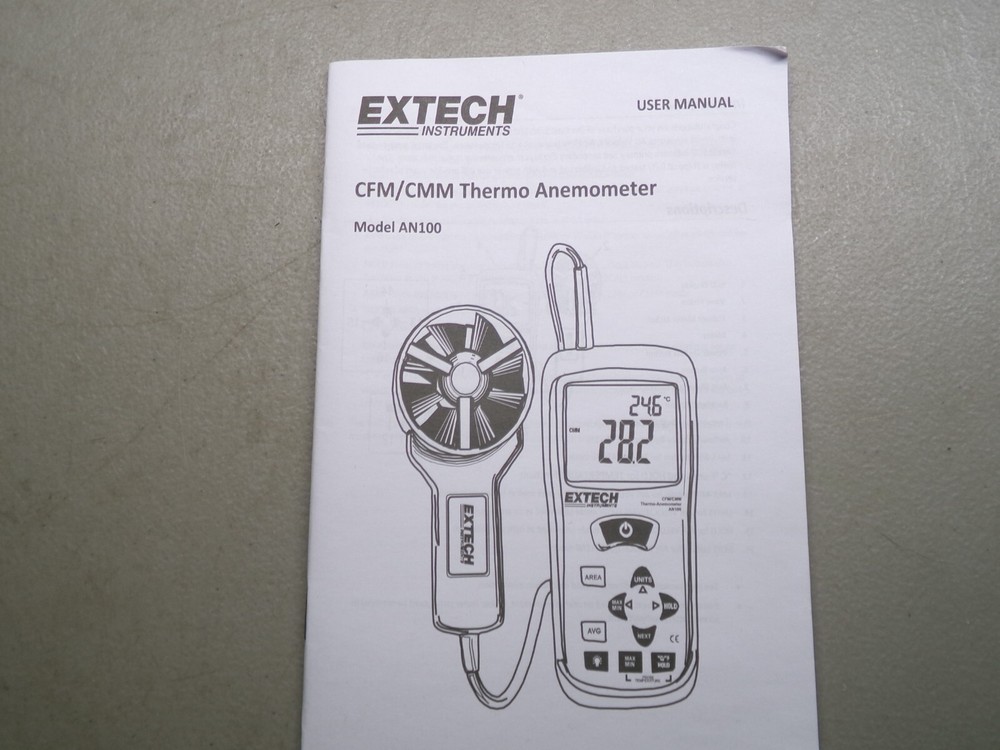 EXTECH INSTRUMENTS AN100 CFM/CMM THERMO-ANEMOMETER