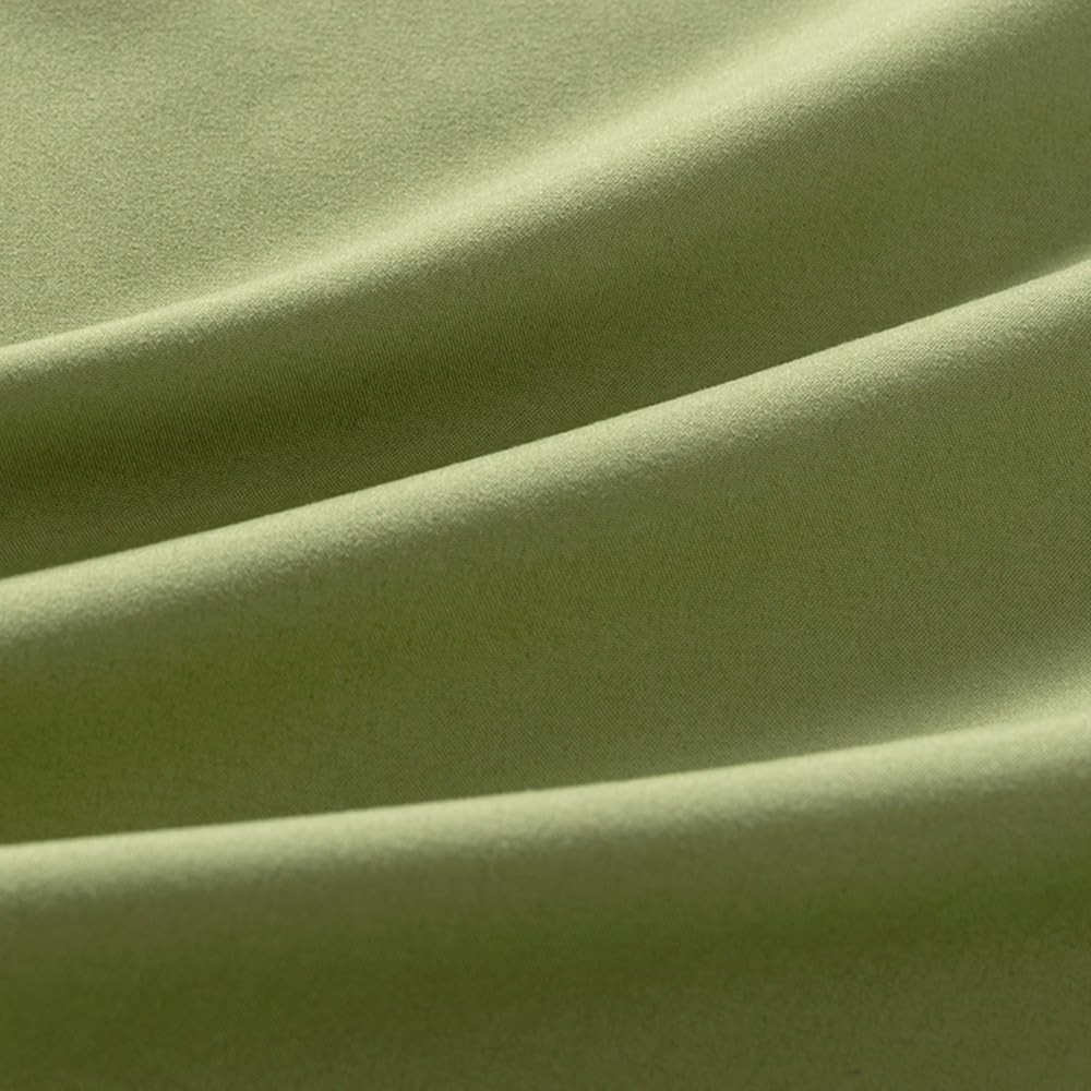 2 Pack Microfiber Zipper Pillowcases, Soft Comfortable Not Shrink Olive Green...