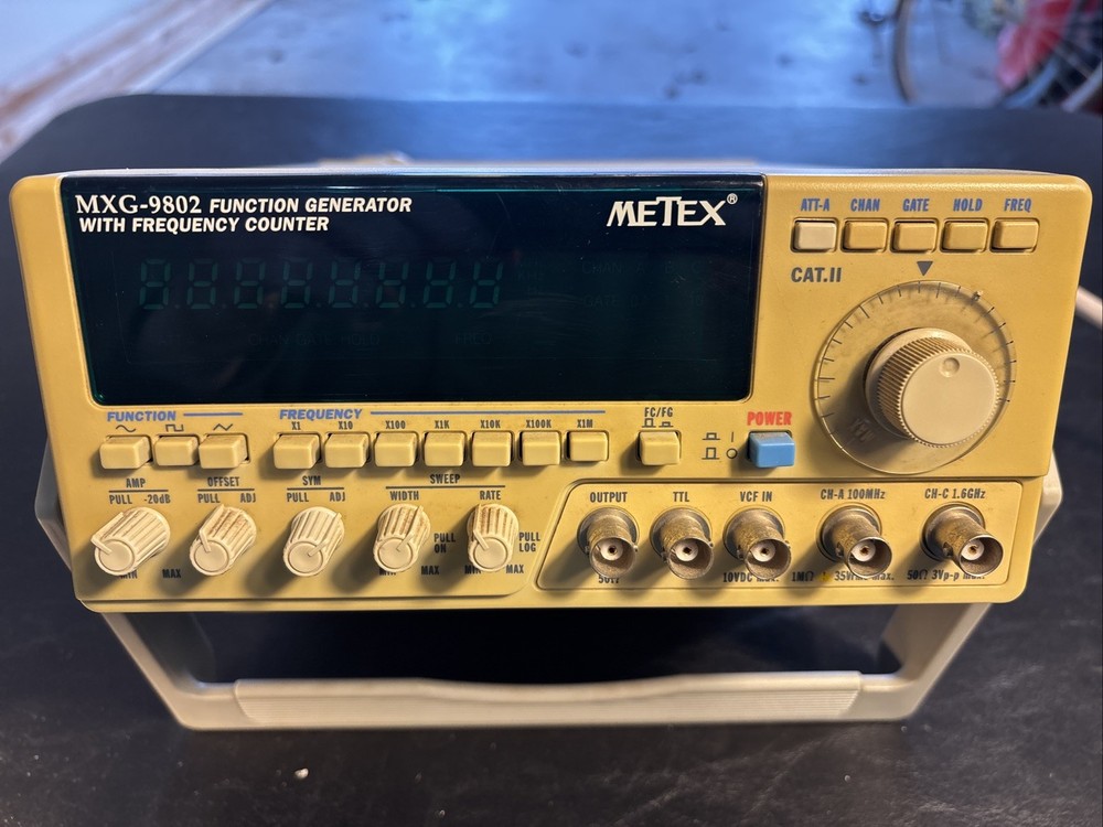 Metex MXG-9802 Function Generator With Frequency Counter. With Power Cord