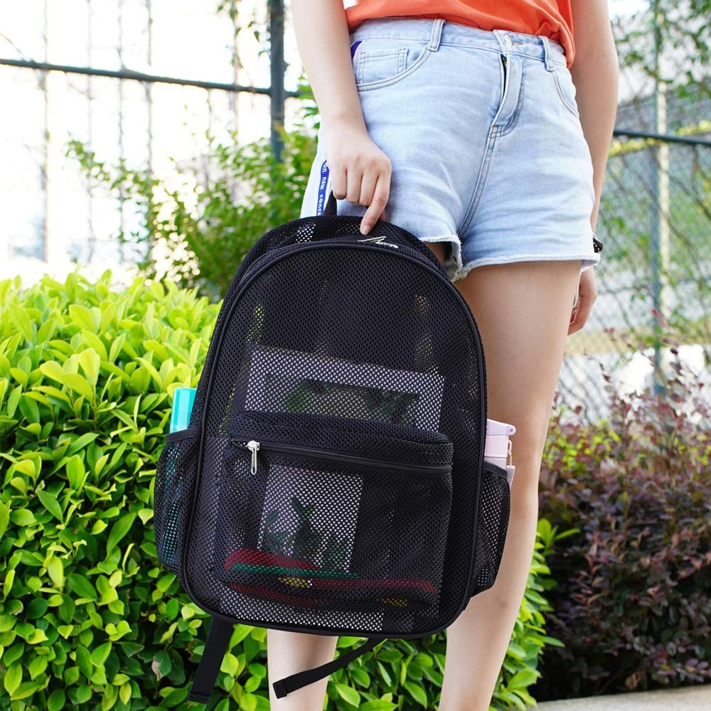 Heavy Duty Mesh Backpack Clear College Bag