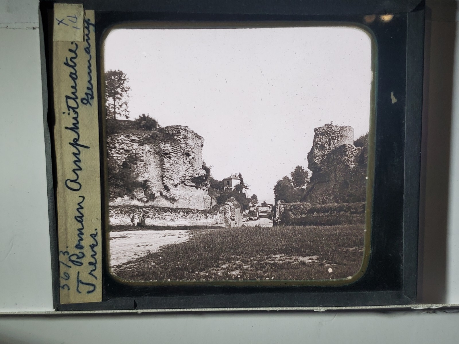 Roman Amphiteatre, Treves (Trier?), Germany, c1900's Magic Lantern Glass Slide