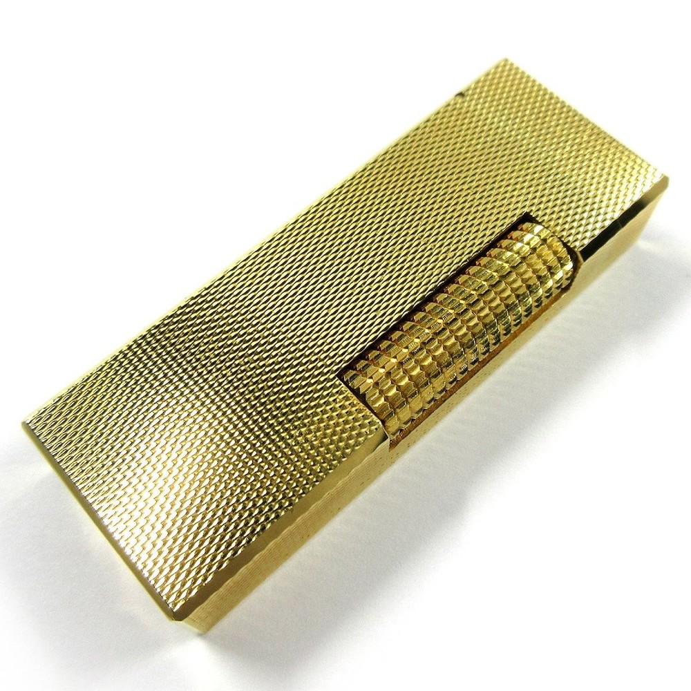 Dunhill RL1201 Vintage Wave Pattern Gold Plated Lighter Box G