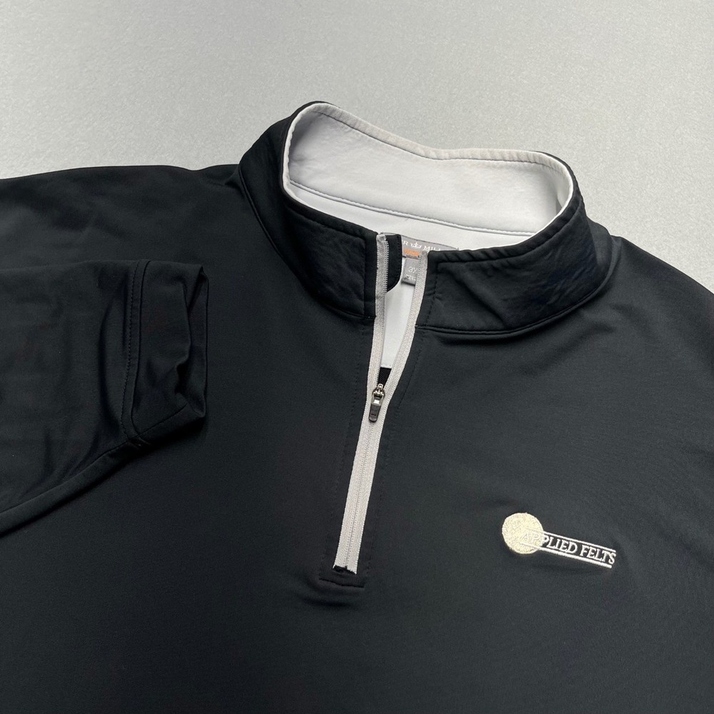 Peter Millar Perth 1/4 Zip Wicking Pullover Black Gray Performance Stretch 3XL