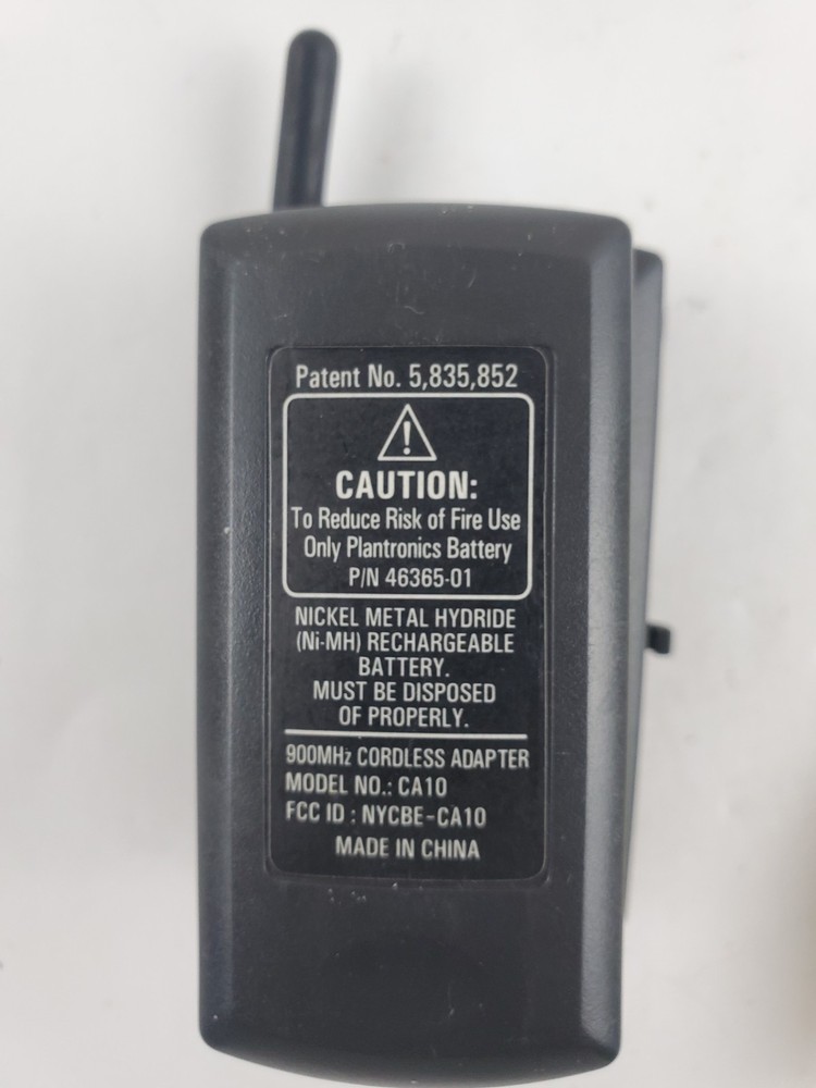 Plantronics CA10 Wireless Personal Headset Receiver & Battery 46365-01, Untested