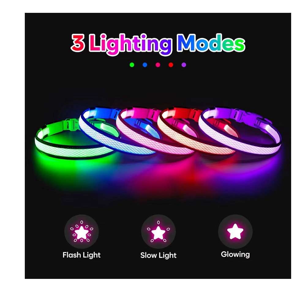 Flashseen Light Up LED Dog Collar, Dog Collar USB Rechargeable Large, Neon Green