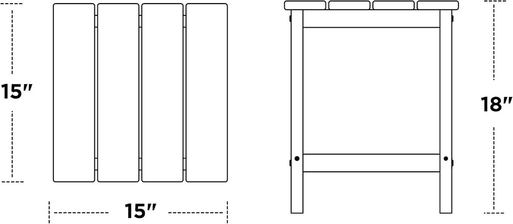 POLYWOOD Long Island 18" Side Table, White