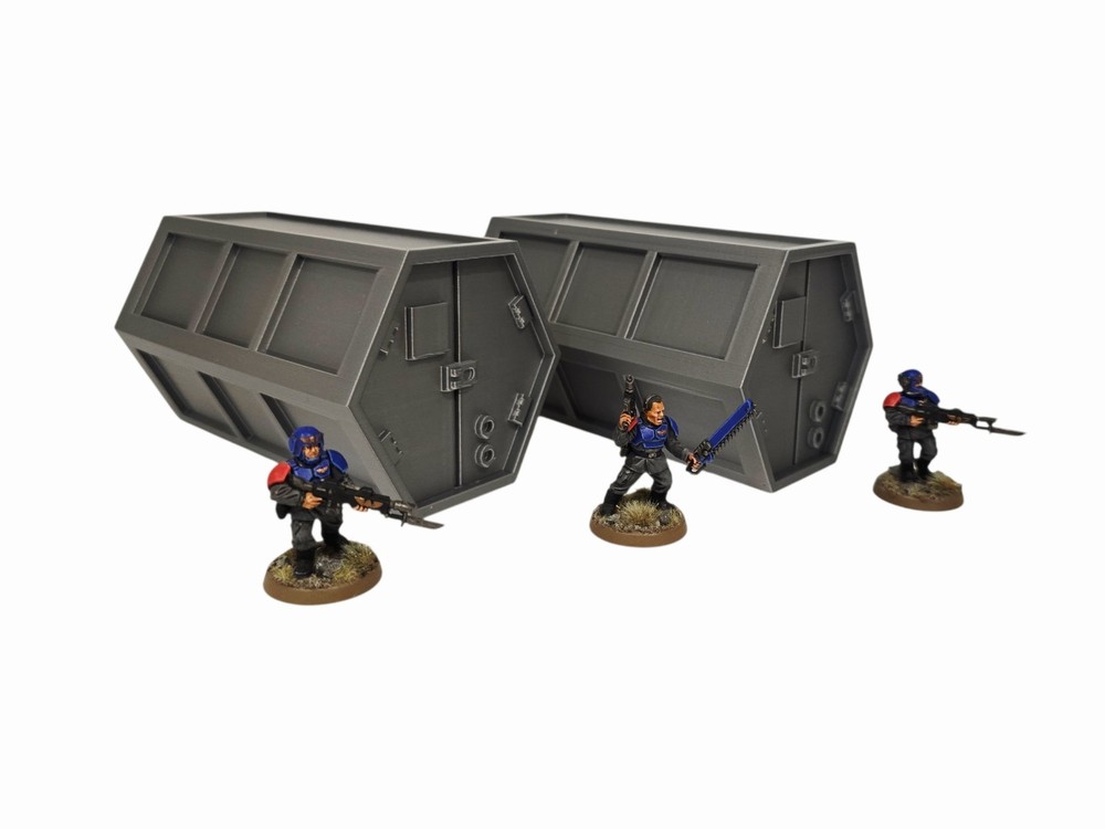 3D Printed Terrain Sci-Fi Cargo Container Perfect For Warhammer 40K Or Kill Team