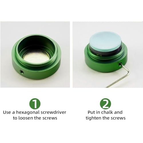 Round Magnetic Pool Chalk Holder - Mini Billiards Accessory Case & Tip Container