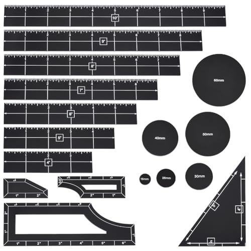 17Pcs Black Objective Point Markers, Acrylic Objective Makers Ruler Set War