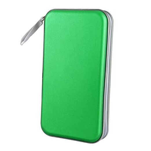 CD Case,  DVD Case Holder 96 Capacity Hard Plastic CD DVD Disc Cases Green