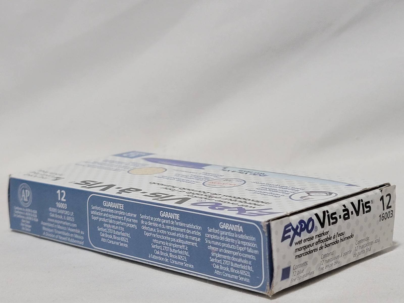 2 Boxes of Blue Expo Vis-a-Vis Wet Erase Markers 24 X Fine Point Pens # 16003