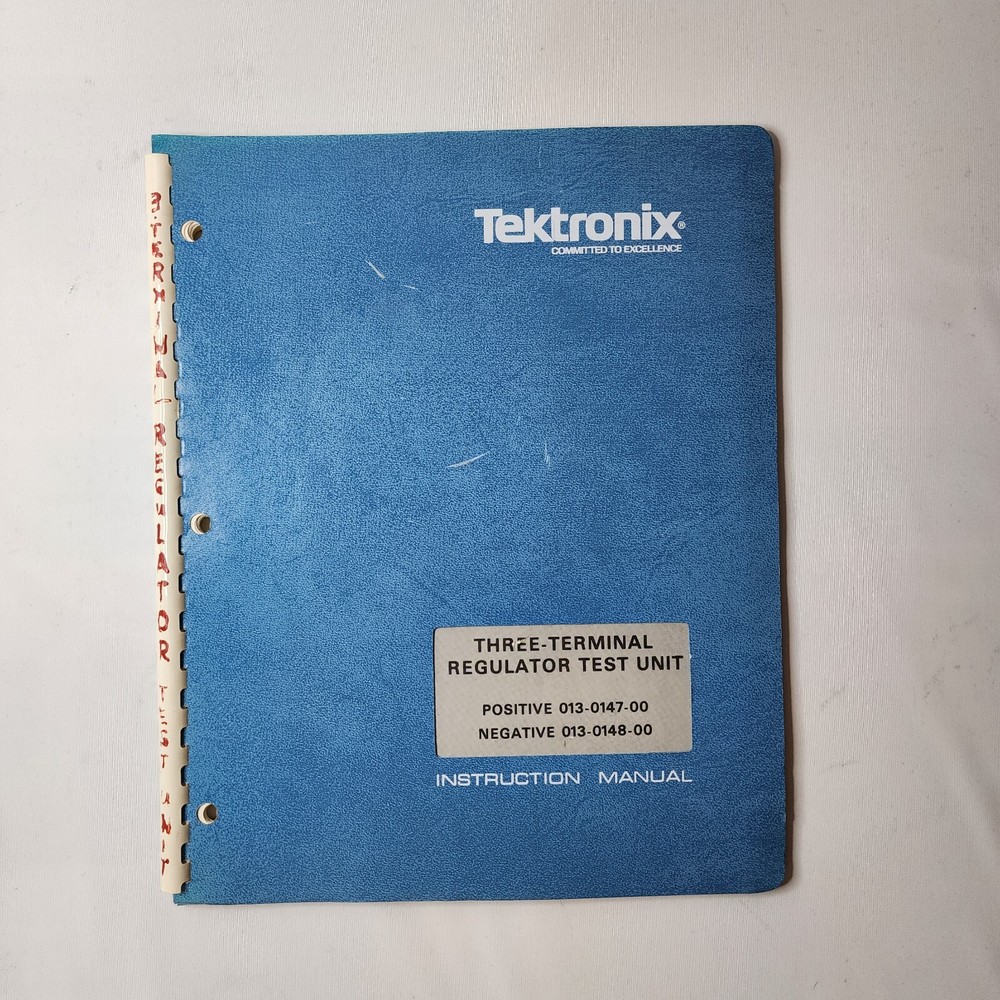 Tektronix Three-Terminal Regulator Test Unit Instruction Manual