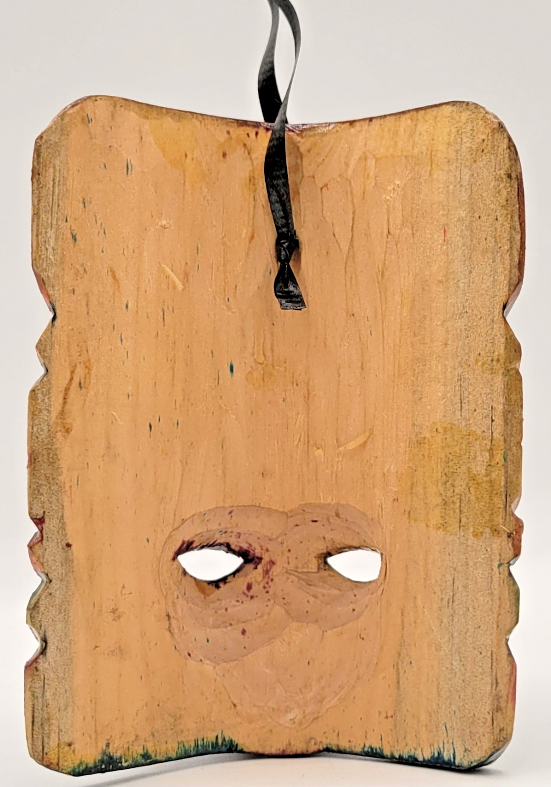 Mayan Aztec Handmade Wooden Totem Mask Tribal Warrior Jaguar Small Folk Wall Art