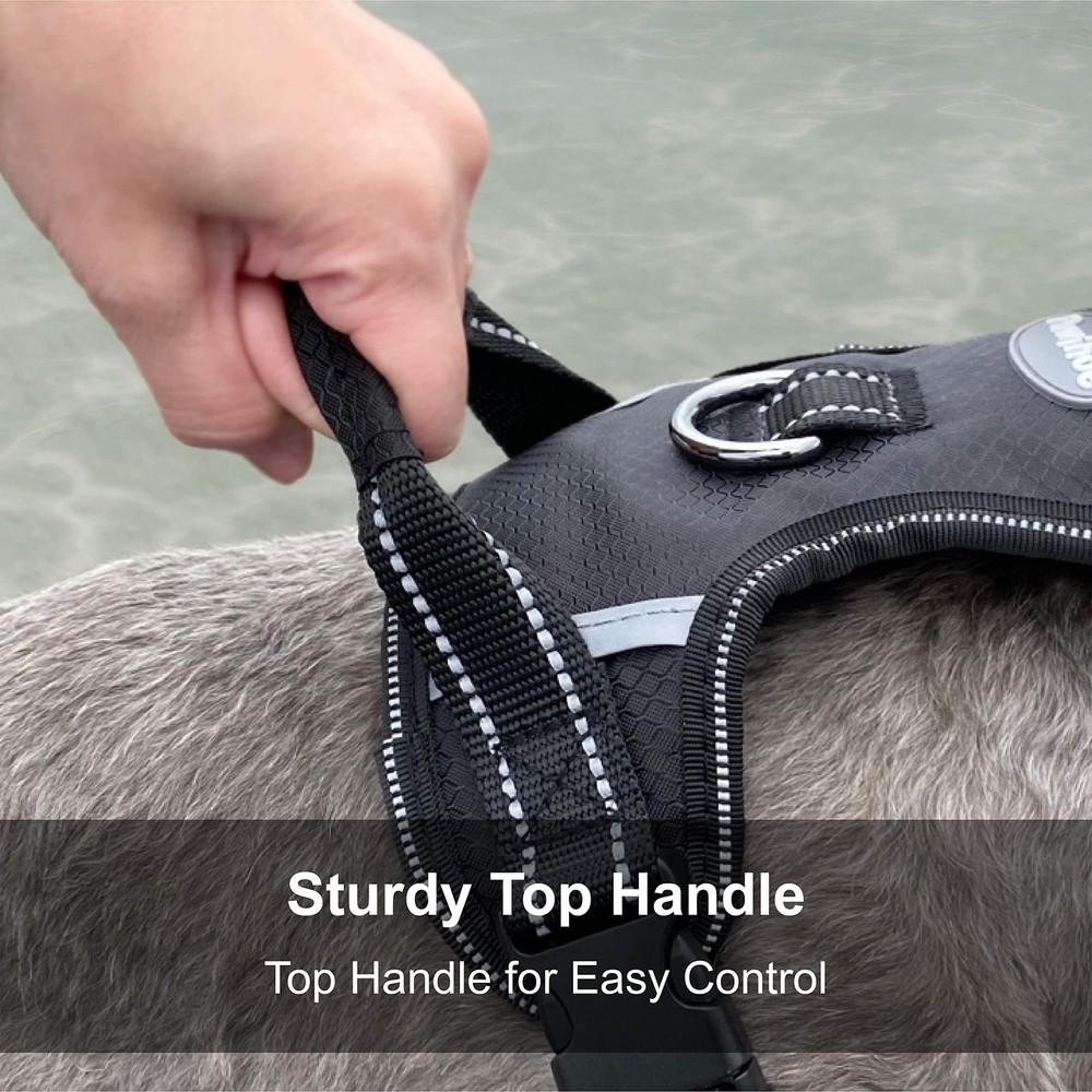 No Pull Dog Harness, Reflective Walking Dog Harness with Easy Control Handle ...