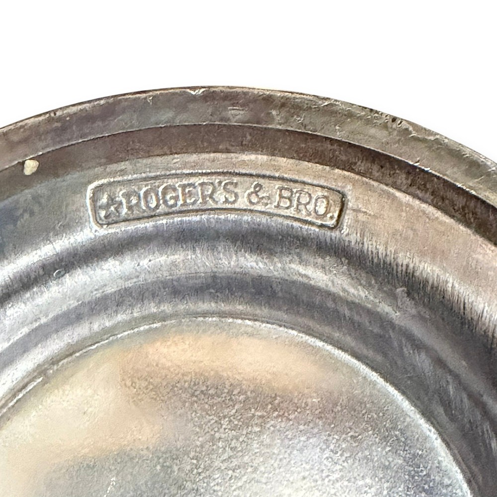 Antique Rogers Bro Silverplate Water Pitcher No 2317, Footed Floral Handle Jug