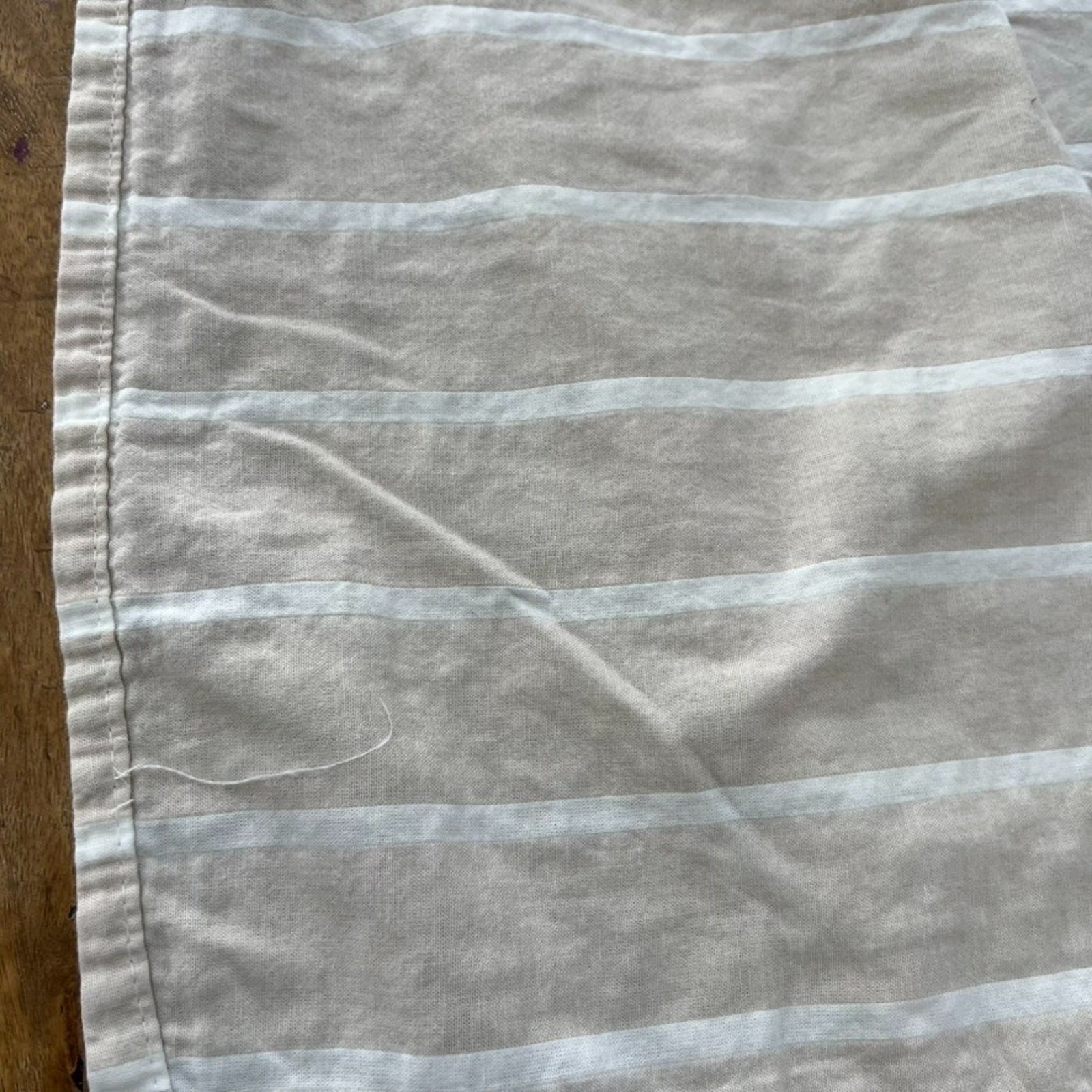 Threshold Shower Curtain Beige & White Striped 100% Cotton 67 x 68.5"