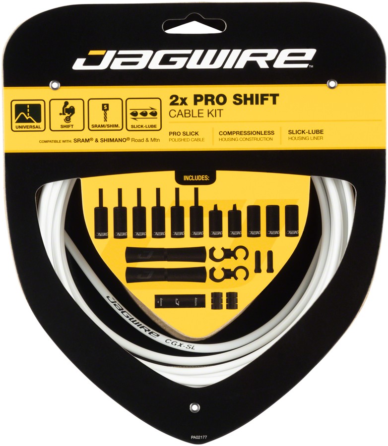 Jagwire Pro Shift Kit White for SRAM/ Bikes - Premium Friction-Reducing Cables