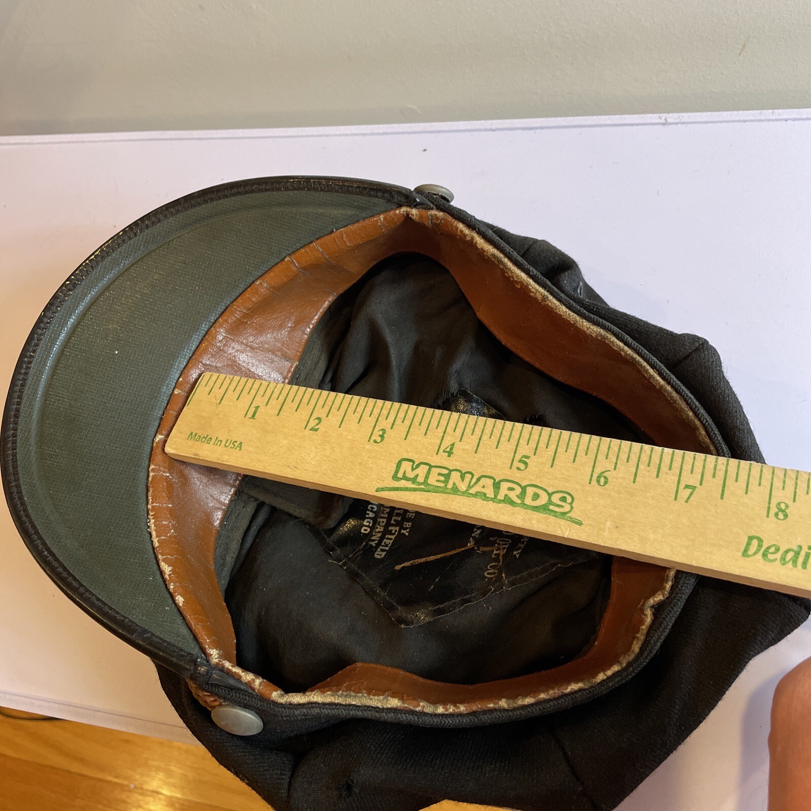 VINTAGE STANDARD OIL Indiana CO METAL ENAMEL SERVICE NAME GAS Hat Marshall Field