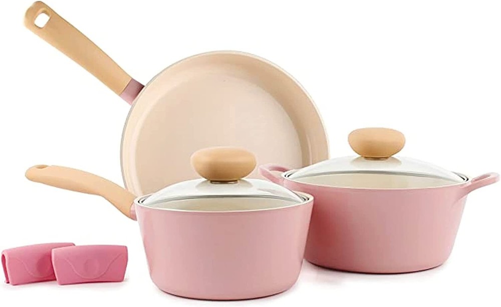 Open Box, Neoflam Retro 5pc Nonstick Ceramic Coating Cookware Set with Lid