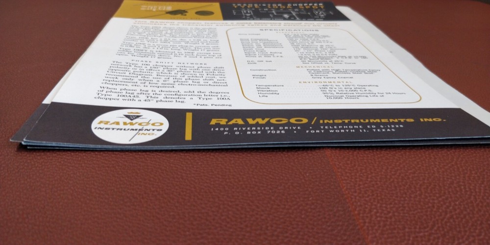 1963-64 ~ RAWCO Instruments Inc. ~ Bulletins Spec Sheets~ Transistors Amplifiers