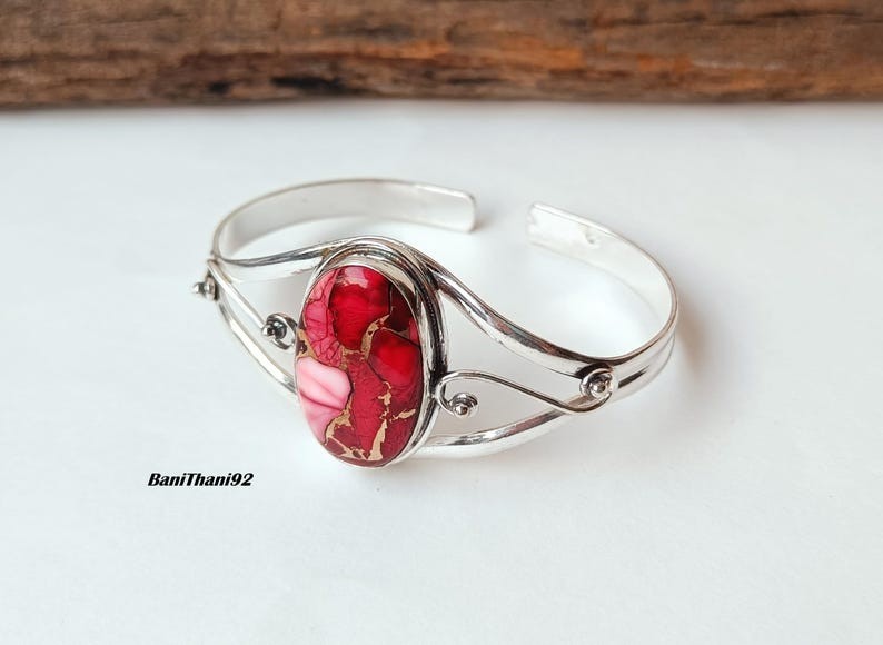 Rose Dahlia Turquoise Solid 925 Sterling Silver Beautiful Cuff Bangle, M1838