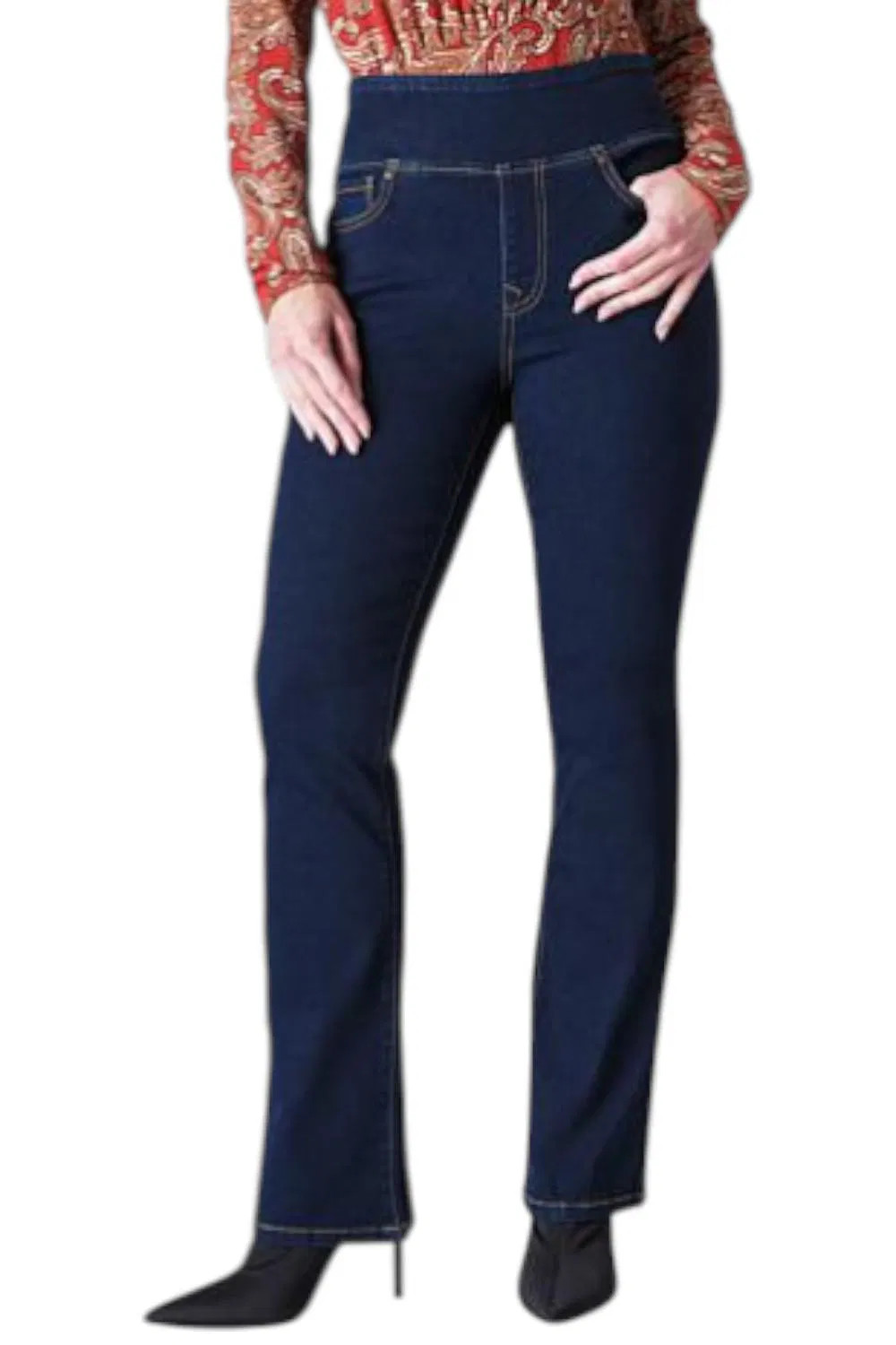 DG2 by Diane Gilman Women's Stretch Denim Waist Bootcut Jean Indigo