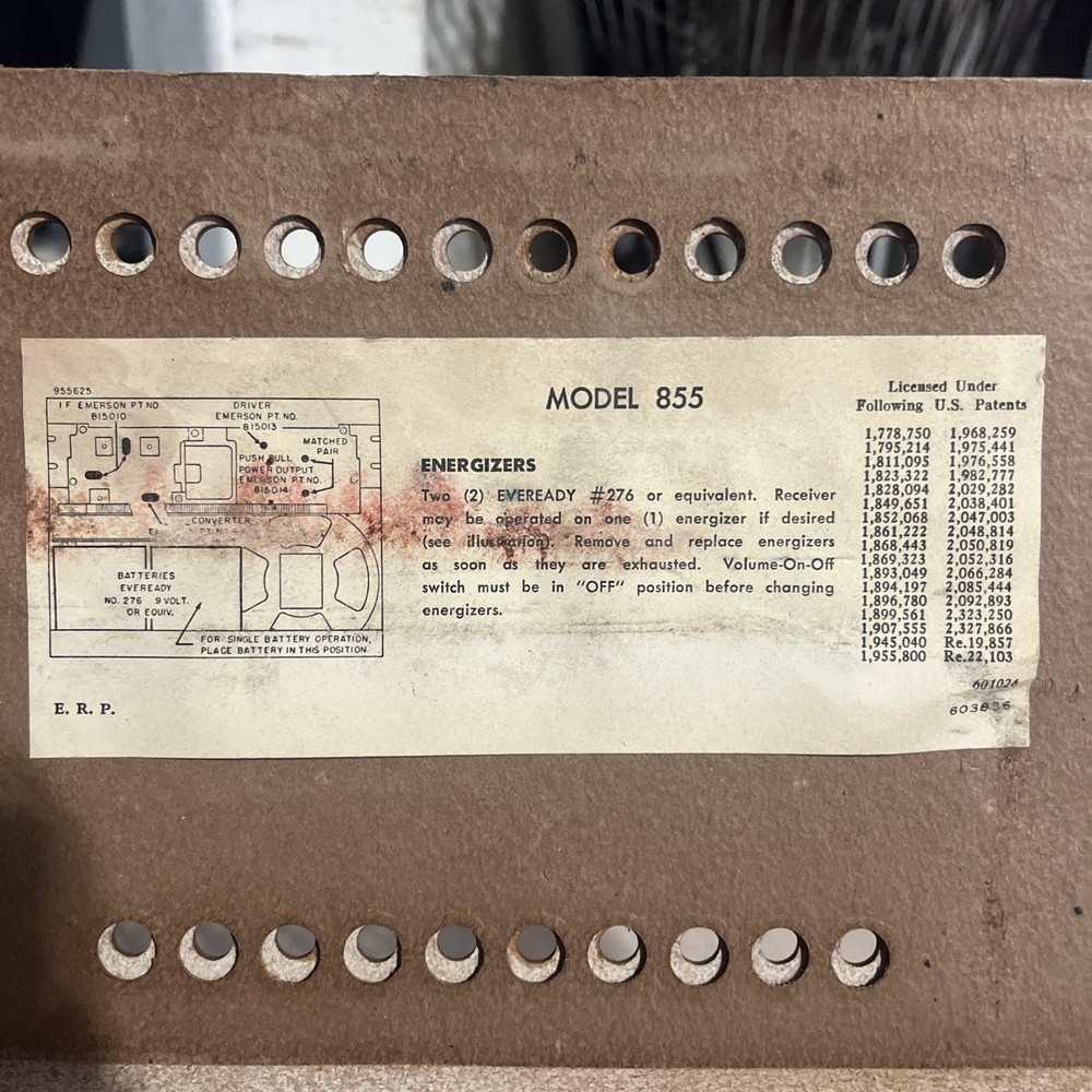 EMERSON ALL TRANSISTOR RADIO MODEL 855