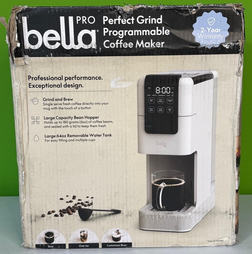 Bella PRO Perfect Grind Programmable Single-Serve Coffee Maker Built-in Grinder