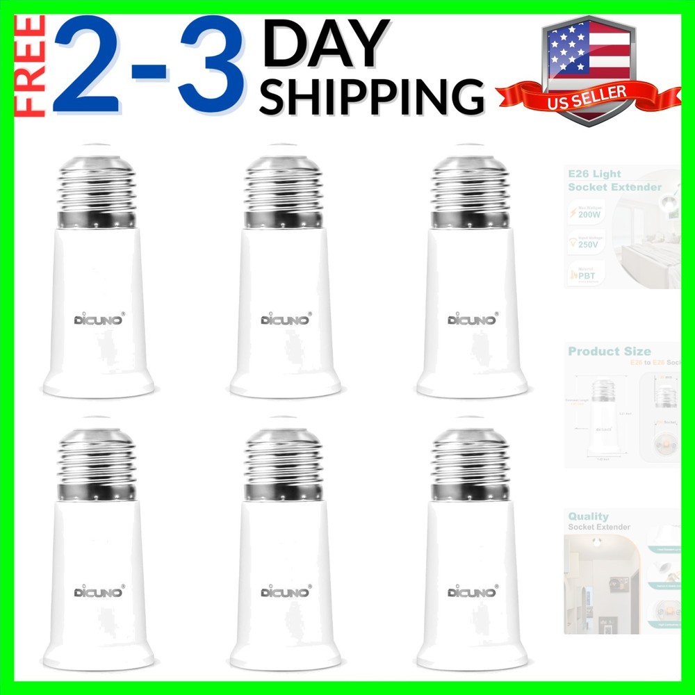 E26 Socket Extender, E26 Standard Medium Base Lamp Bulb Socket Adapter of 5CM...