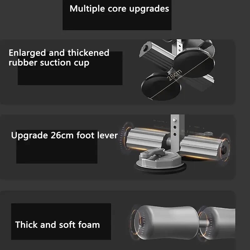 Portable Exercise Adjustable Suction Cup Sit Up Bar Floor Abs Assistant Device