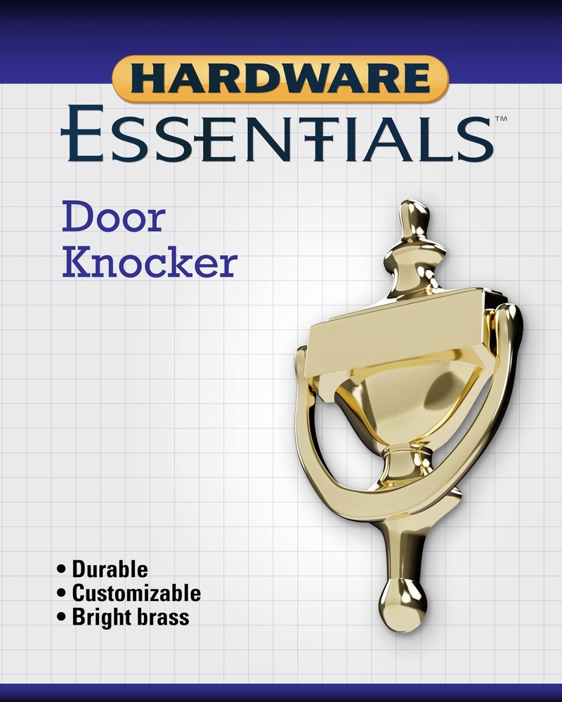 852393 Bright Brass Door Knocker 7-Inch