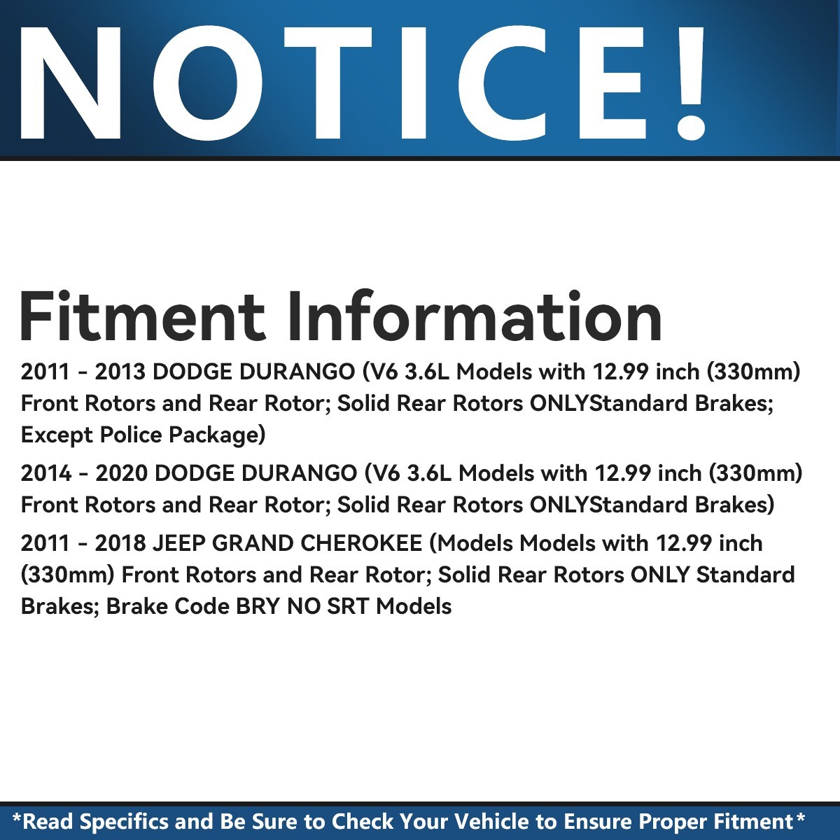 330mm Front Rear Rotors + Brake Pads for 2011-2018 Dodge Durango Grand Cherokee