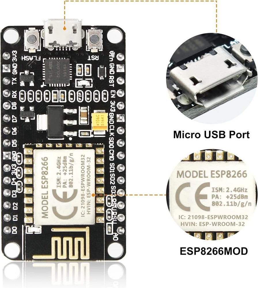 3pcs ESP-12E Development Board WiFi Module for NodeMCU & Arduino - Easy Setup
