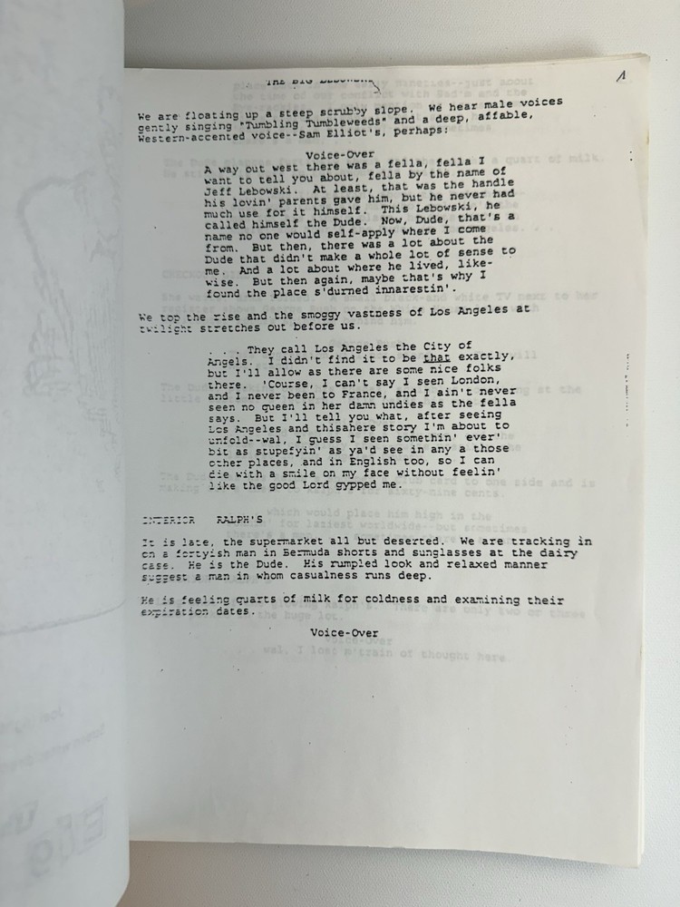 The Big Lebowski Original Screenplay