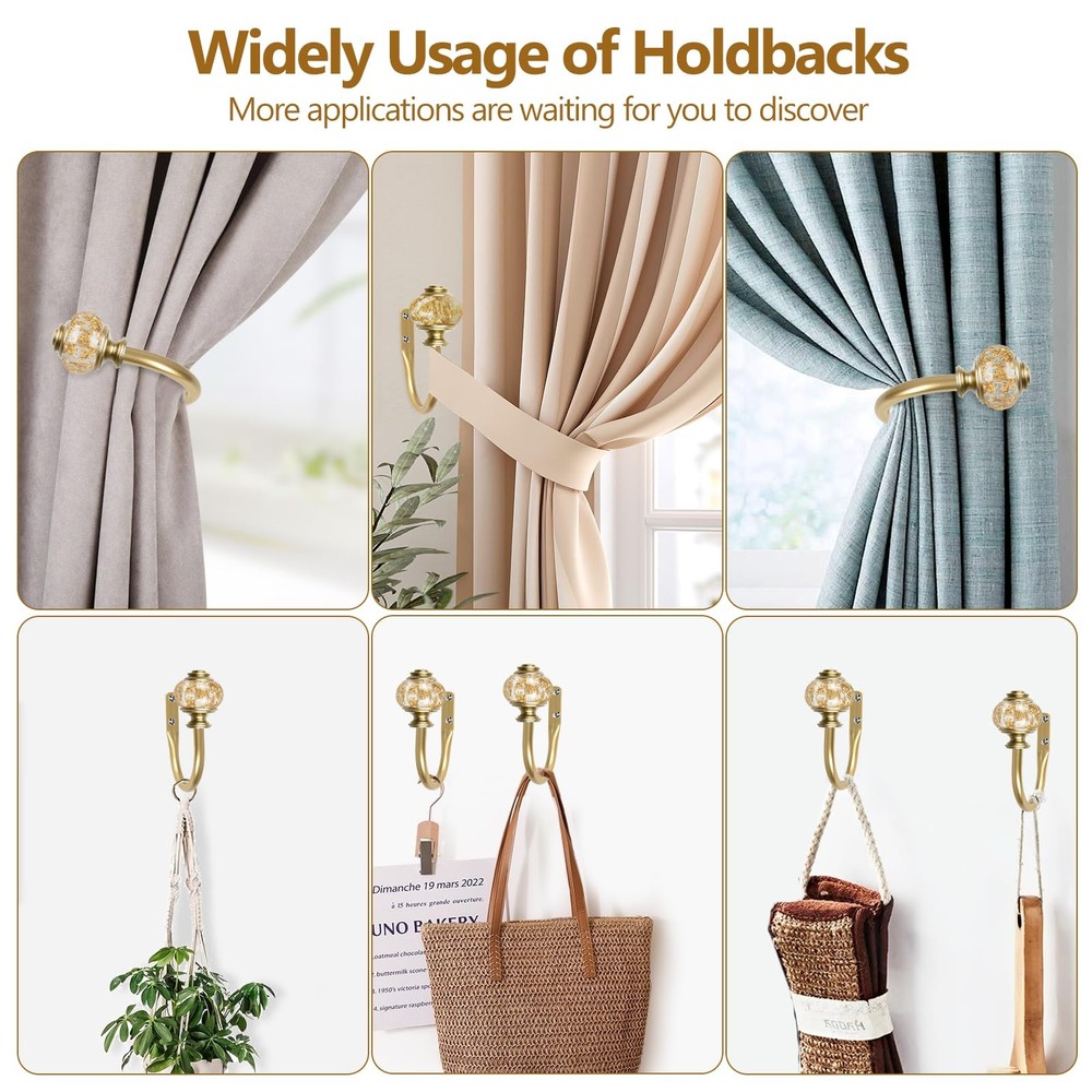 2 Pack Curtain Holdbacks, Decorative Window Drapery Tiebacks (2 Pack/1 Pair),...