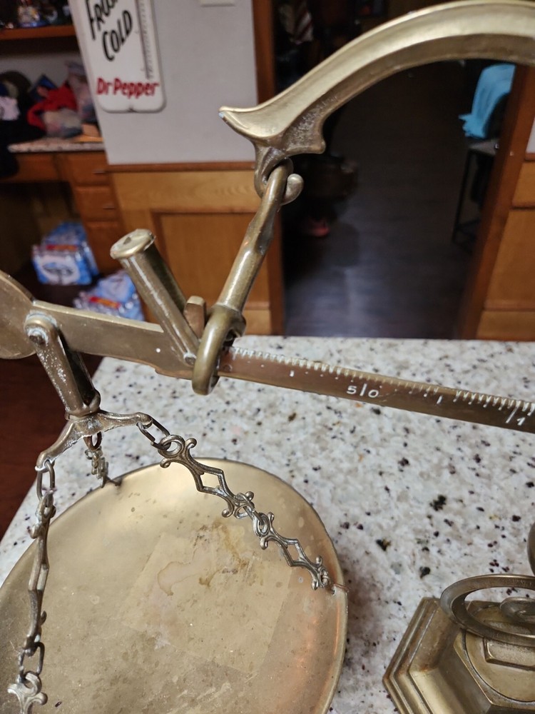 Antique Brass Scales Weight
