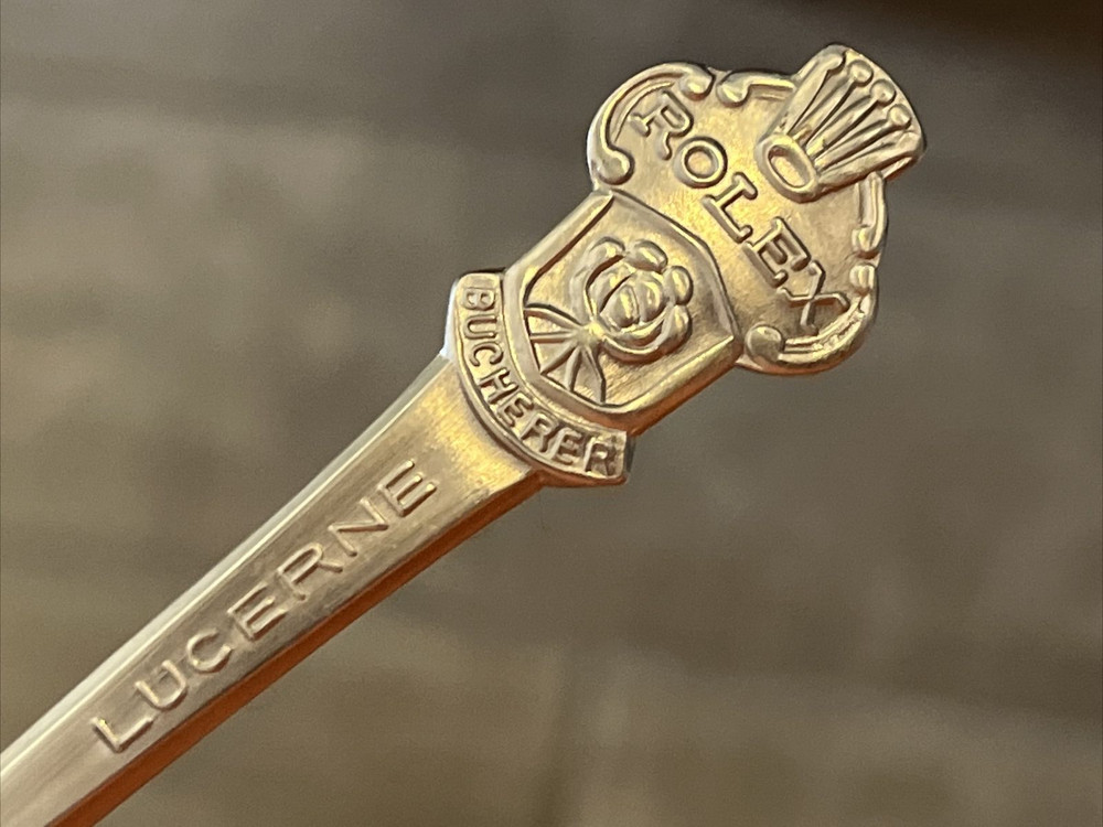 4.25" spoon ROLEX Lucerne BUCHERER of Switzerland silver plate