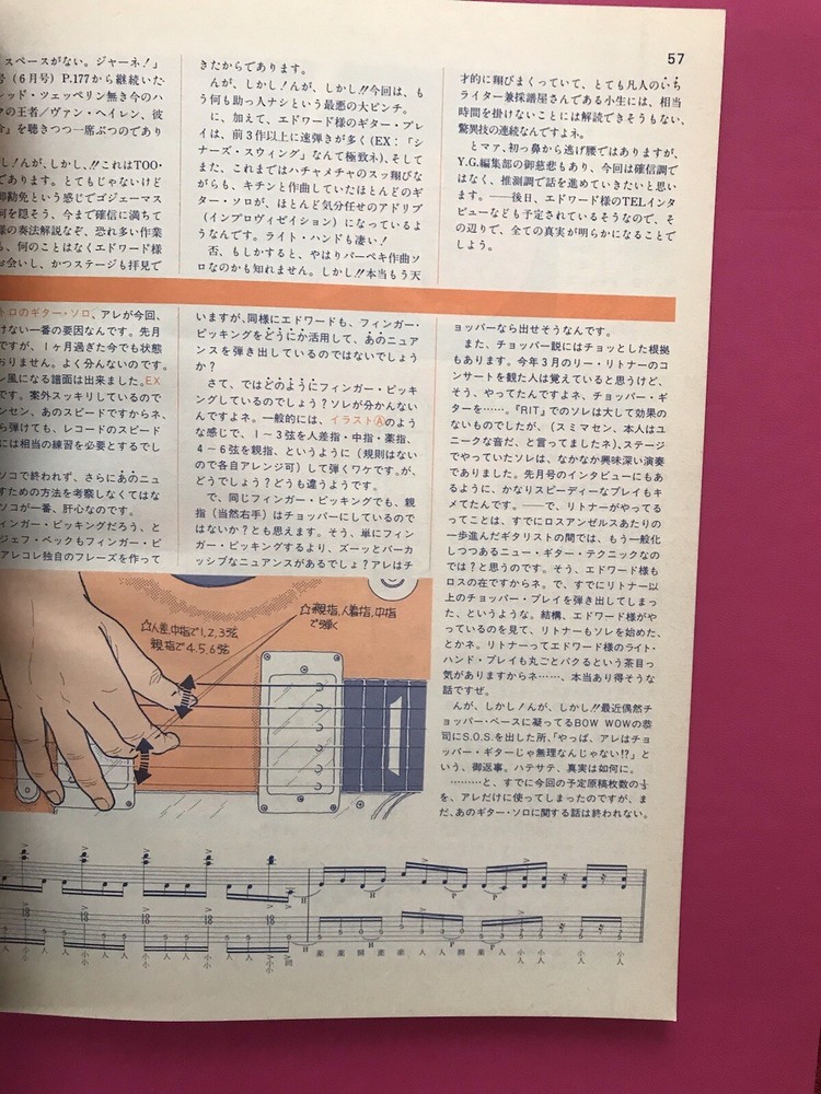 Eddie VAN HALEN 1981 Japan Original YOUNG GUITAR Magazine FAIR WARNING Bumblebee