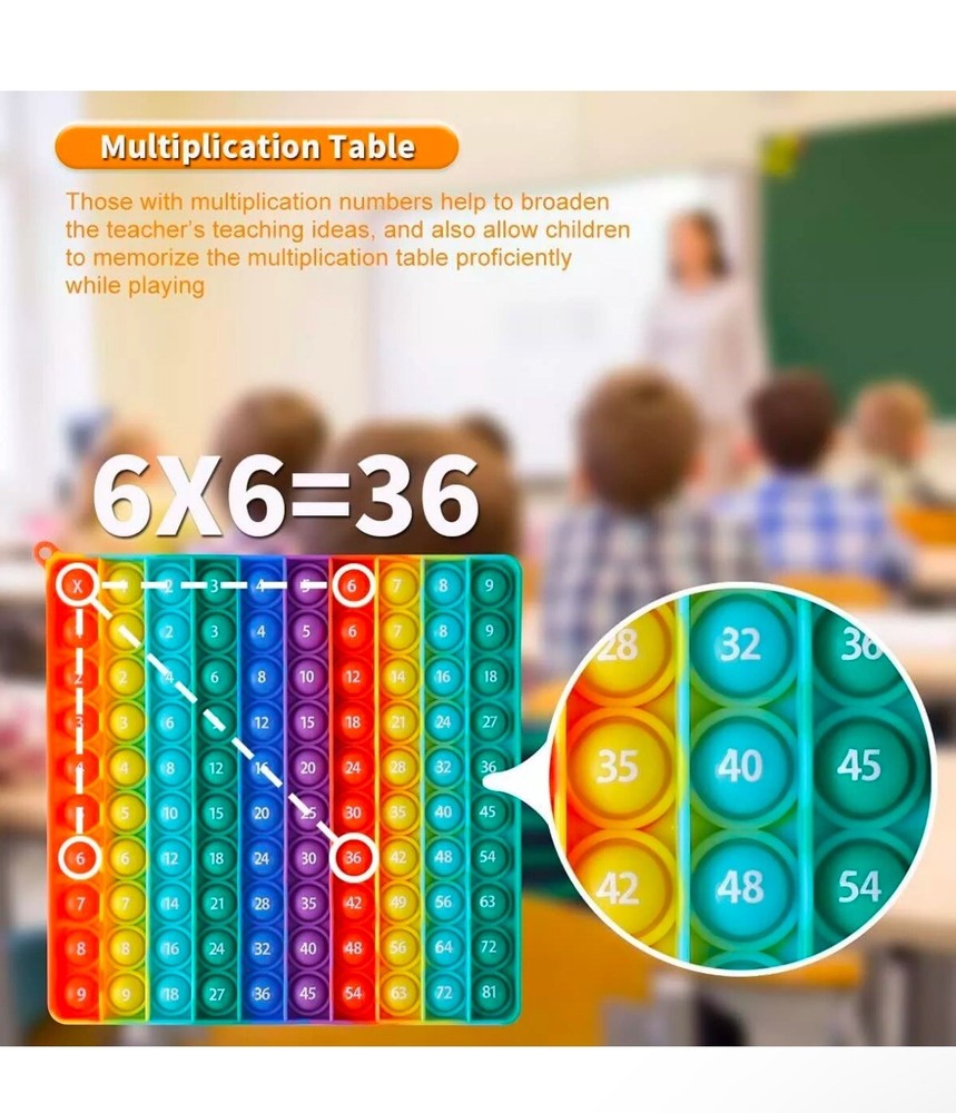 Multiplication/Addition Chart Pop It With Magnet